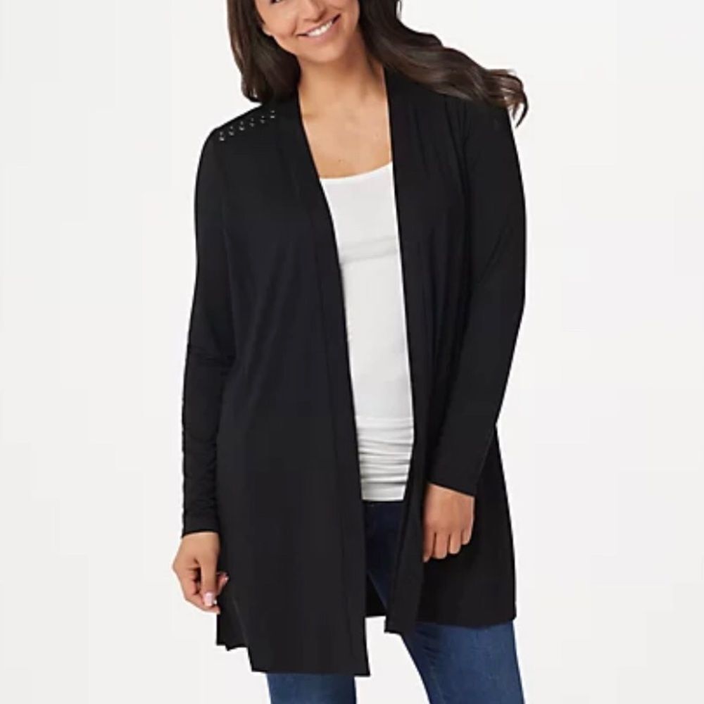 Denni Basso Soft Touch Duster Cardigan with Rivets
